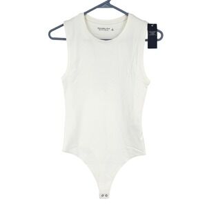 NWT Abercrombie & Fitch Soft A&F Collection White Sleeveless Bodysuit Small